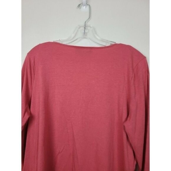 Dana Buchman Womens Top XL Pink 3/4 Sleeve Sequined Classic Carrier Casual - Picture 5 of 8